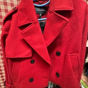 BCBGMAXAZRIA Red Peacoat